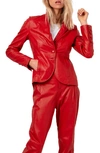 As By Df Denise Recycled Leather Blend Blazer In Red