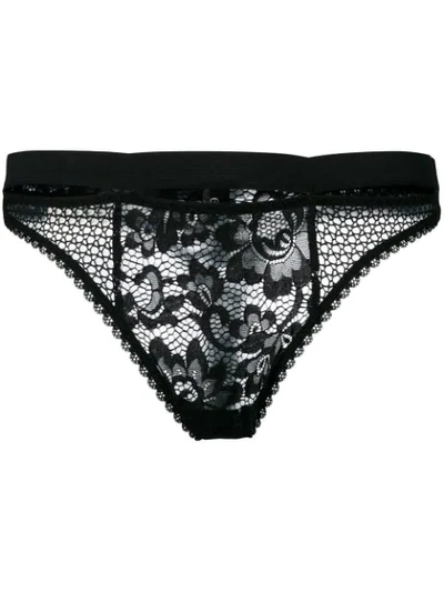 Else Petunia Lace Thong In Black