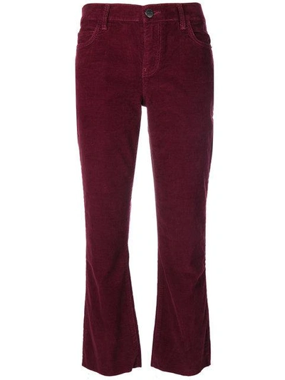 Current Elliott Cropped Corduroy Trousers In Red