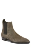 Saint Laurent Wyatt Suede Chelsea Boots In Grey