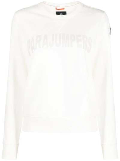Parajumpers Logo-print Cotton Sweatshirt In Off-white