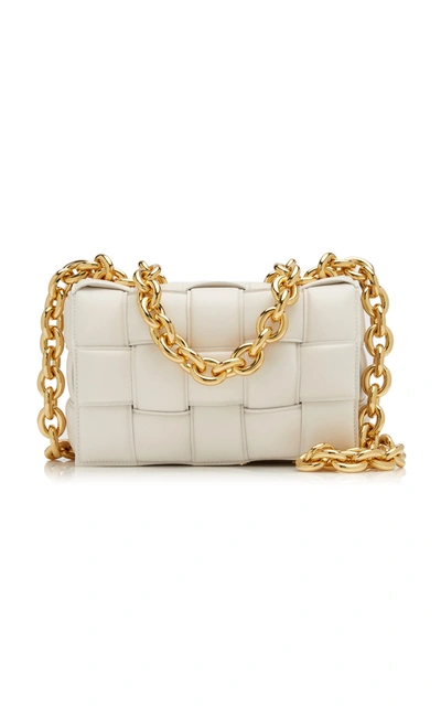 Bottega Veneta The Chain Padded Cassette Leather Bag In White