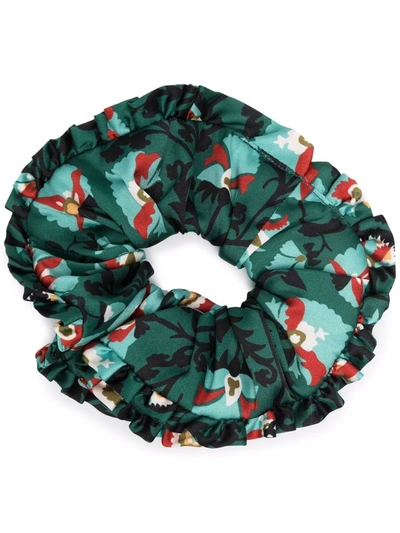 La Doublej Abstract-print Ruffle-trim Scrunchie In Suzany