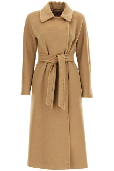 Max Mara Cielo Long Coat In Brown