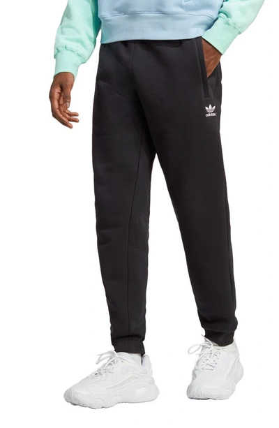 Adidas Originals Adicolor Slim-fit Tapered Cotton-blend Jersey Sweatpants In Black