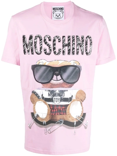 Moschino Mixed Teddy Bear Jersey T-shirt In White