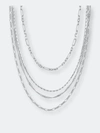 Sterling Forever Women's Multi Chain Layered Necklace In Silver