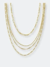 Sterling Forever Women's Multi Chain Layered Necklace In 14k Gold Plated
