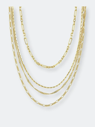 Sterling Forever Women's Multi Chain Layered Necklace In 14k Gold Plated