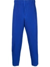 Issey Miyake Pleated Relaxed-fit Tapered Woven Trousers In Ultramarine Blue