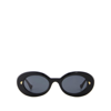 Nanushka Gimma Oval-frame Sunglasses In Black
