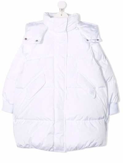 Mm6 Maison Margiela White Lightweight Jacket Teen With Hood