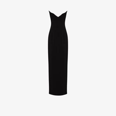 Monot Womens Black Strapless V-neck Stretch-woven Gown 8