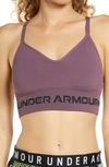 Under Armour Seamless Low Longline Sports Bra In Ash Plum