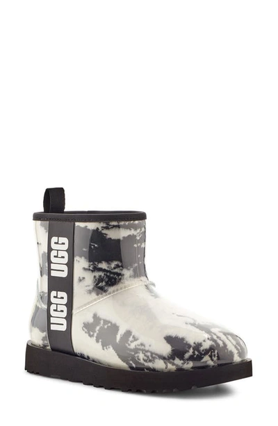 Ugg Classic Mini Waterproof Clear Boot In Black/ Black