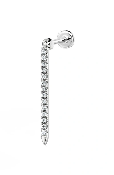 Maria Tash Eternity Bar 18mm 18-karat White Gold Diamond Single Earring In Gold