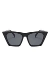 Fifth & Ninth Chicago 53mm Cat Eye Sunglasses In Black/ Black