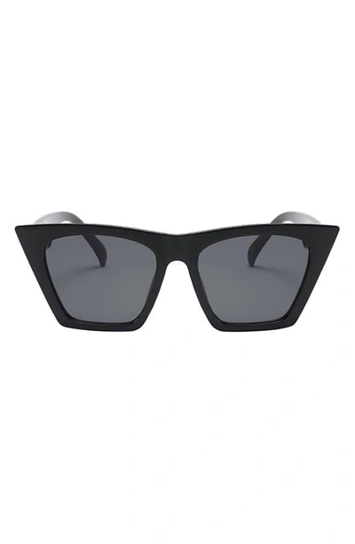 Fifth & Ninth Chicago 53mm Cat Eye Sunglasses In Black/ Black