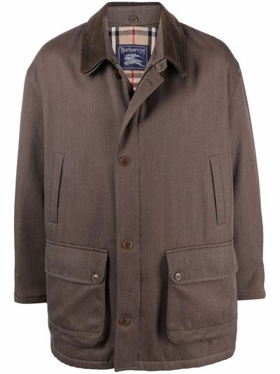 Pre-owned Burberry 1990s Single-breasted Coat In Brown