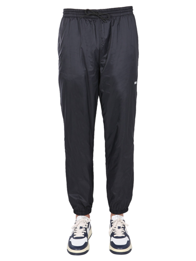 Msgm Nylon Jogging Pants In Black