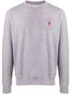 Ami Alexandre Mattiussi Chest Logo Patch Sweater In Grey