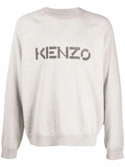 Kenzo Grey Logo Crew Neck Jumper