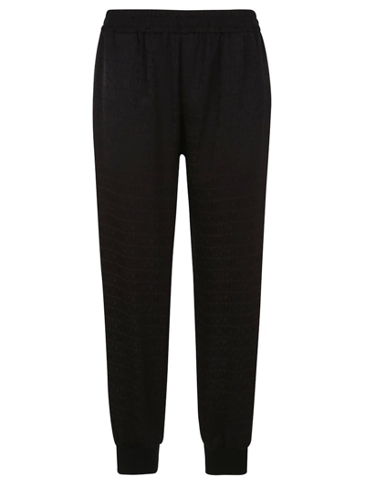 Moschino High-waisted Cotton Track Pants In Black