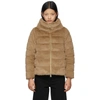 Herno Quilted Down Faux Fur Puffer Jacket In Cammello