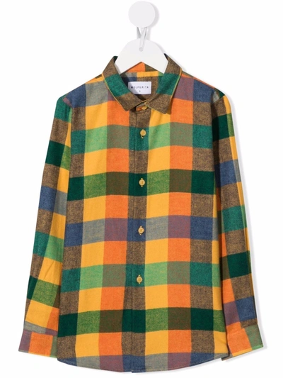 Wolf & Rita Multicolor Dressing Gownrto Shirt For Kids With Check