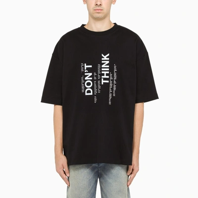 Vstk Black T-shirt With Contrasting Print