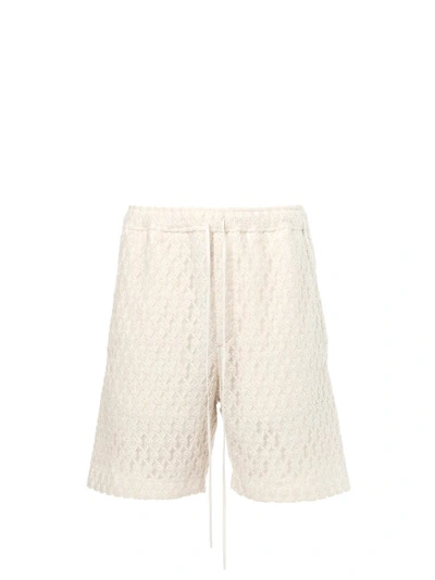 Amiri X Playboy Embroidered Cotton-blend Mesh Shorts In Neutrals
