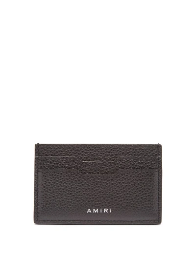 Amiri Iconic Logo-print Grained-leather Cardholder In Black