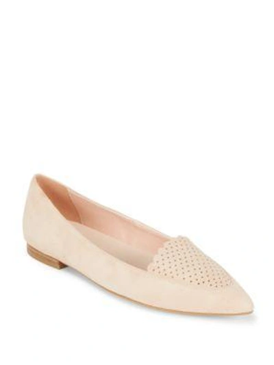 Cole Haan Suede Point Toe Flats In Canyon Rose