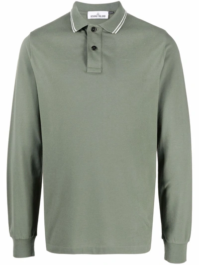 Stone Island Long Sleeve Polo Shirt - Green