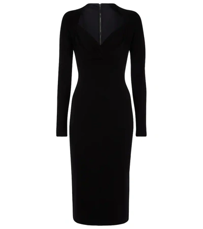 Dolce & Gabbana Sweetheart-neckline Jersey Midi Dress In Black
