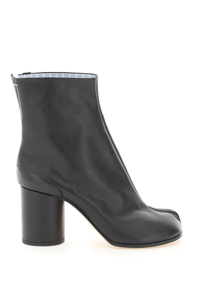 Maison Margiela Tabi Leather Boots In Black