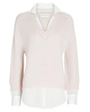 Brochu Walker V Neck Layered Pullover - Paloma In Pink