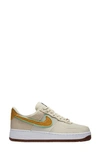 Nike Air Force 1 '07 Premium Sneaker In Coconut Milk/ Metallic Gold