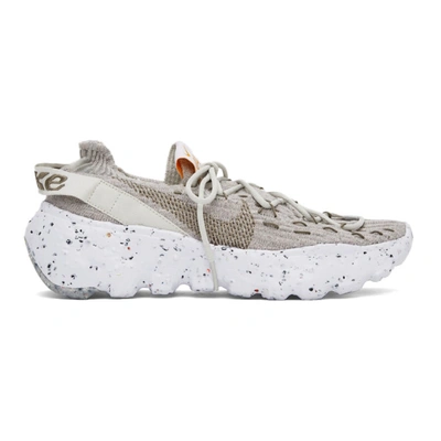 Nike Grey & White Space Hippie 04 Sneakers In Light Bone/ Olive Grey/ White