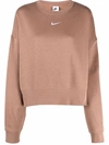 Nike Sportswear Collection Essentials Women's Oversized Fleece Crew In Brown