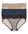 Natori Intimates Bliss Perfection One-size V-kini 3 Pack Panty In Animal Print/rainstorm/licorice