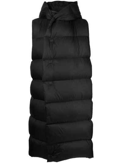 Rick Owens Sleeveless Quilted Puffer Gilet In Black