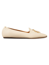 Tory Burch Eleanor Leather Medallion Loafers In New Cream