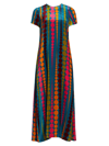 La Doublej Printed Silk Swing Maxi Dress In Multi