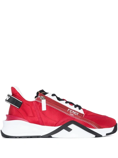 Fendi Red Flow Low Top Sneakers