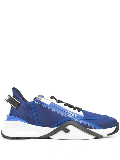 Fendi Flow Side-zip Sneakers In Blue
