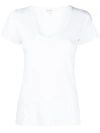 Nili Lotan Plain V-neck T-shirt In Ecru