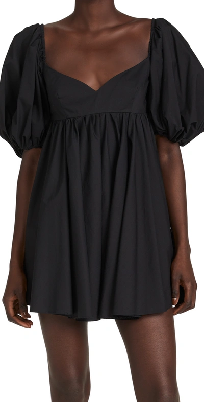 Caroline Constas Leigh Puff-sleeve Babydoll Dress In Black | ModeSens