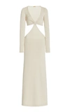 Cult Gaia Women's Jana Cutout Cotton-blend Knit Maxi Dress In Black,white