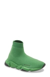 Balenciaga Kids' Speed Sock Sneaker In Green/ Green/ Black